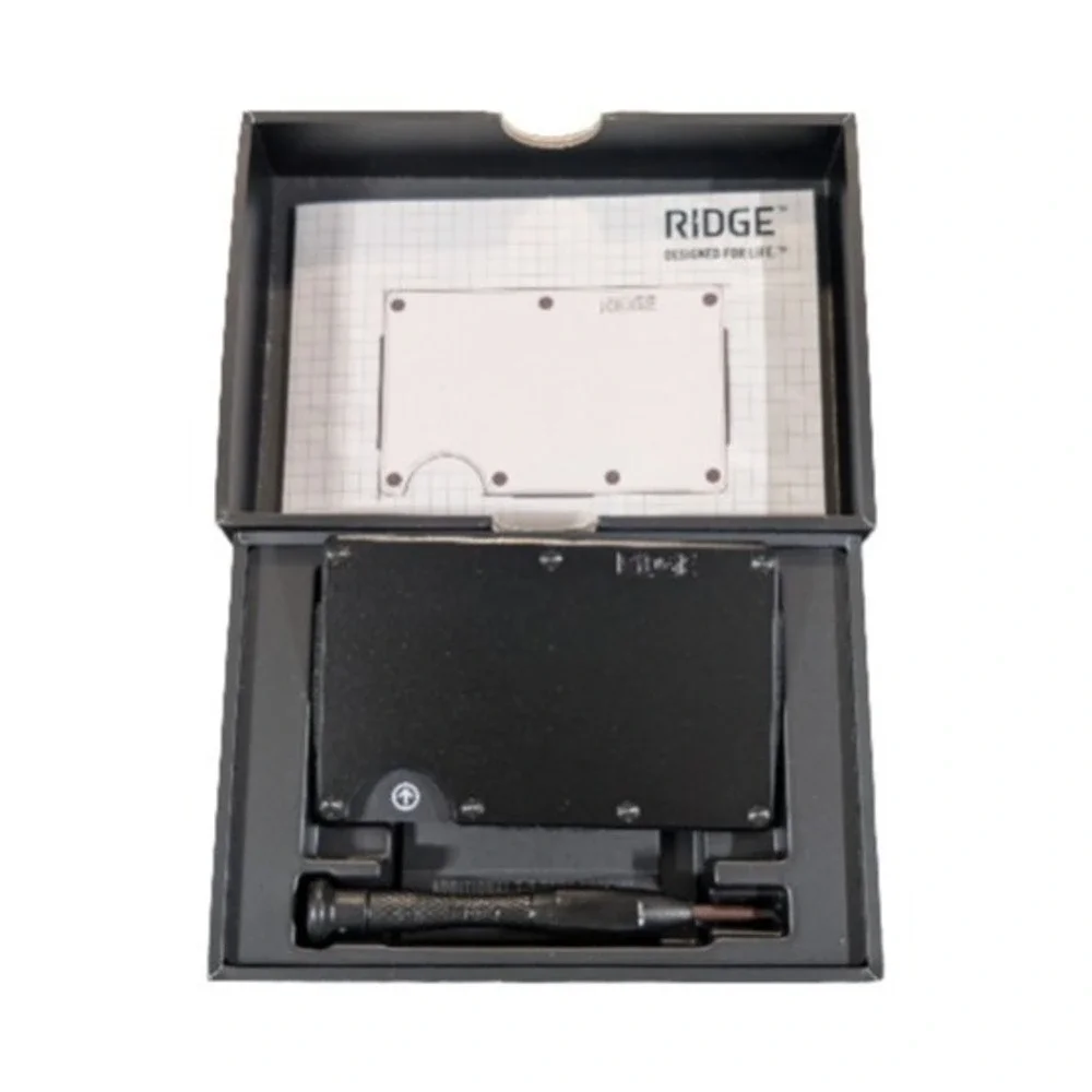 Pp3O The Ridge Wallet 2.0 - Aluminum With Cash Strap - Royal (Black) Model A0449